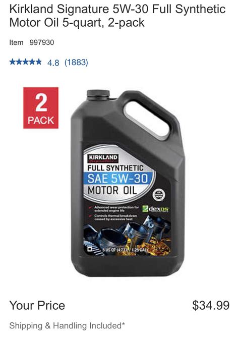 my project 5w30|Anybody running the Kirkland Signature Full Synthetic .